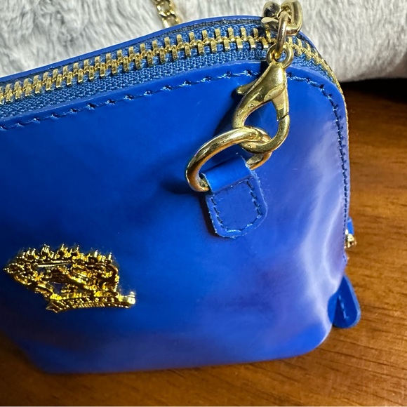 New Pratesi Firenze Blue Electric Italian Leather Crossbody, 6.5”x 7”x 3”. NWT - Picture 3 of 16